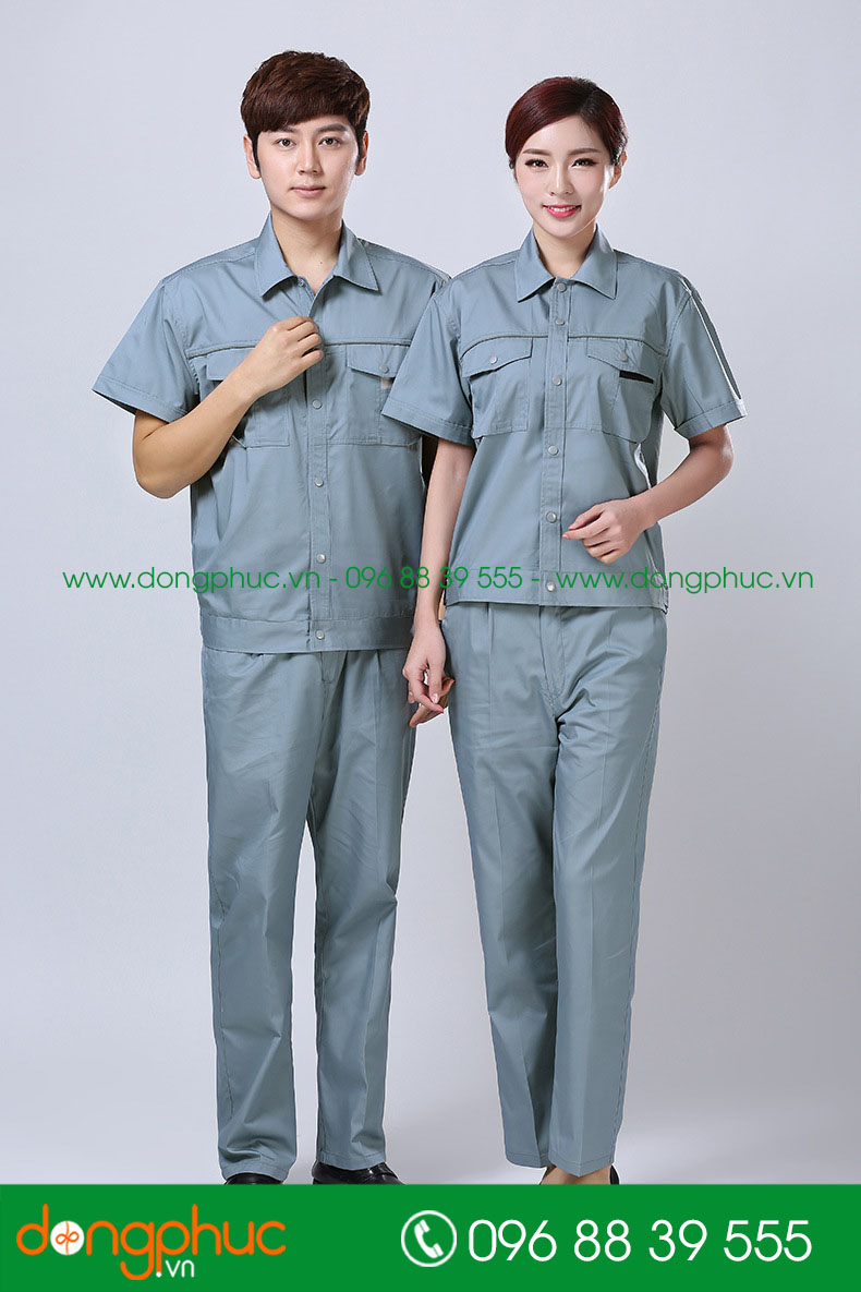 Mẫu bảo hộ màu ghi đậm cộc tay